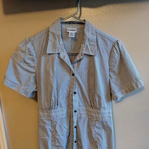 Maternity short sleeve striped blouse